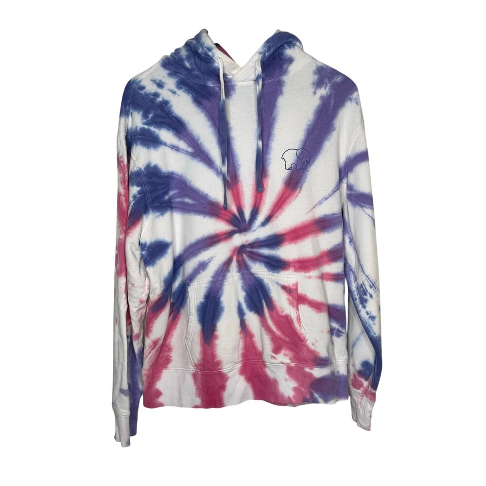Ivory Ella Tie Dye Hoodie Size Small Pink Purple Pullover Cozy Lounge Y2K Boho